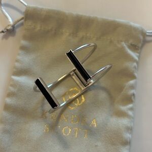 Kendra Scott Silver and Black ColorBar Hinge Bracelet